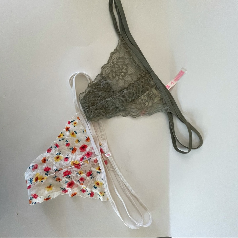 Bundle of 2 VS Pink Lace Thongs